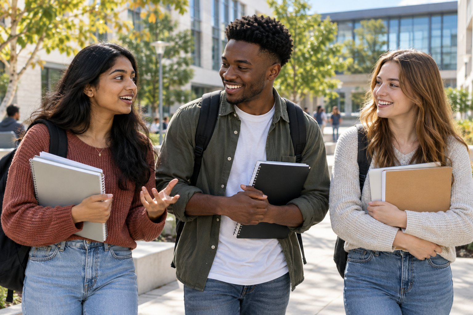 University students on campus